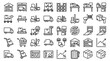 © DesignAura - Logistics and warehouse line icon set, 40 delivery and distribution vector icons, supply chain management and shipping service symbols
