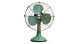 © Aliona - Vintage green desk fan with chrome accents, isolated on transparent background