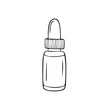 © Anastasiia - Simple line drawing of a glass dropper bottle for essential oils or cosmetics with a rubber bulb top