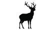 © MDALTUFHOSAIN - Standing stag with antlers black silhouette deer