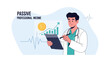 © Jajang - Doctor Analyzing Financial Growth and Passive Income with Medical Charts and Stethoscope