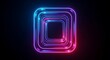 © Mona - Abstract neon glowing square tunnel frames in blue and pink light