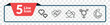 © IconArt - outline social media marketing icons set - pixelated, quit a social like, transgender, color. editable vector for web and mobile ui