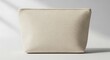 © ColorMint Studio  - Beige Canvas Pouch with Textured Surface on White Background. customizable canvas pouch