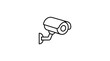 © Grameh - Simple outline icon of a security camera mounted on a wall for surveillance purposes