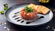 © Taylor - tuna tartare with crackers and balsamic glaze