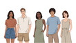 © Stock Image Paradise - Five diverse people standing together in casual clothes outdoors