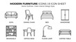 © Sjatmiko - Modern furniture icons in minimalistic style.
