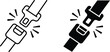 © Roni Ahmod - Seat belt icon set, car safety buckle symbol, vector illustration