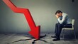 © Kamranazhar - Businessman facing financial decline with downward trend concept