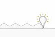 © Sanjoy - Lightbulb Drawing With Wavy Line Minimalist Continuous Line Art
