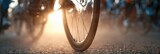cycling - a cyclist is riding a bicycle with pedals and two wheels