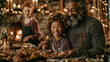 © Visual Studio - Joyful Holiday Celebration: Family Dinner Gathering with Laughter, Delicious Cuisine, and Festive Decorations