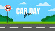 © Gambar - car free day, road sign with no cars allowed