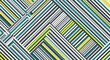 © iconic wina Art - Geometric Abstract Stripes Pattern - Teal, Yellow, Grey