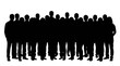 © Top Vector - Large group of people standing together in silhouette isolated on transparent background, Vector