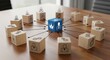 © Huzaim - Corporate leadership structure with wooden blocks showing team dynamics and strategic planning