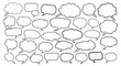 © Dinovolt Labs - Large collection of blank white speech bubbles and thought clouds set in various shapes and comic book styles isolated on white background for communication and dialogue design.