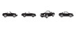 © BIBI - convertible and coupe car silhouettes in various angles and designs  isolated on white background