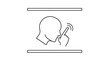 © Diko - Human Head Silhouette with Finger Touching Screen, Concept of Interaction and Technology