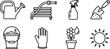 © Nur - set of Set of gardening tools and elements flat icons