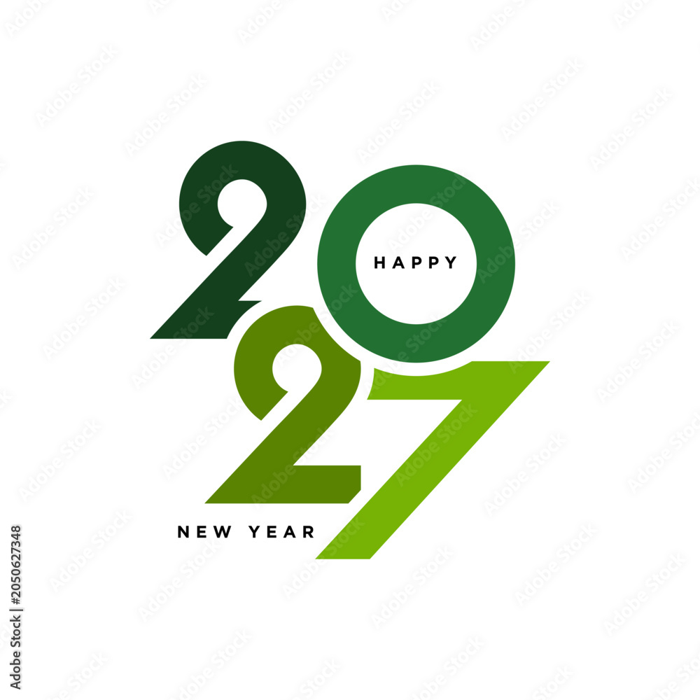 2027 number design template. 2027 New Year logo text design. 素材庫向量圖 ...