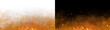 © rehena - Vibrant golden fire sparks and glowing embers floating upward in a magical cinematic motion effect display on transparent background