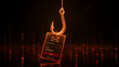 © Green - Phishing attack concept with golden fish hook stealing email login credentials on dark digital matrix background