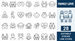 © Kingko - Family and Love line editable icons set. editable stroke. Vector illustration