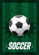 © Whitepixeldesign - Soccer Championship Poster with Football Ball and Green Stadium Background Vector