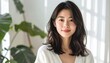 © migepon - 清楚で可愛らしい日本人女性の美容ポートレート 白背景のナチュラルスキンケアイメージ