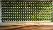 © 다이 정 - Vertical Plant Wall Fill Behind a Solid Wood Counter
