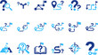 © FihaArt - Question mark path icons show decision making choices strategy planning problem solving and direction.