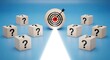© Zain khan - Target with question marks aiming for decision making in business concept