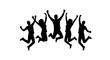 © jongaNU - Silhouettes of people jumping in celebration.