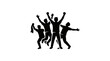 © jongaNU - Four people celebrating with raised arms.
