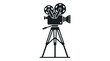 © cuwil - Vintage Film Camera on Tripod Icon.