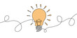 © aynurland - Continuous Line Light Bulb Illustration with Creative Idea Concept