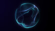 ©  Seamless Loop - Futuristic holographic core sphere rotation. Blue glowing particle sphere. Abstract digital orb luminous dots plasma waves.