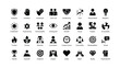 © Shela - Set of 30 black and white icon designs of business and work values concepts.