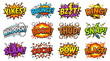 © Saba - Set of explosive comic speech bubbles with action sounds.