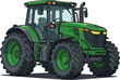 © faisalaladabi - A green tractor with large tires is driving on a rural road.