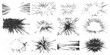 © Artful - Collection of monochrome retro comic style speed lines radial sunbursts and grunge explosion textures vector illustration.