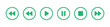 © StockDesign - Green circular playback control buttons set for media player interface design flat vector graphic.