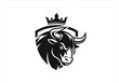© Nur - Powerful bull head logo with crown and shield design