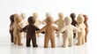© Masque - Diverse clay figures with different skin tones standing in a circle to symbolize harmony.