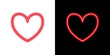 © Tomash - Two glowing red neon hearts icon shapes symbol of love romantic backdrop illustration