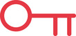 © MdFarhad - Red flat minimalist skeleton key icon symbolizing digital security safety privacy and data access illustration