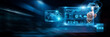 © Theyone - Businessman uses virtual smart dashboards analyzing automation data and intelligent workflows, process optimization, operational efficiency, digital transformation.