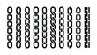 © BadshaStock - Various chain designs including thick thin linked and broken chains for design projects isolated on a white background